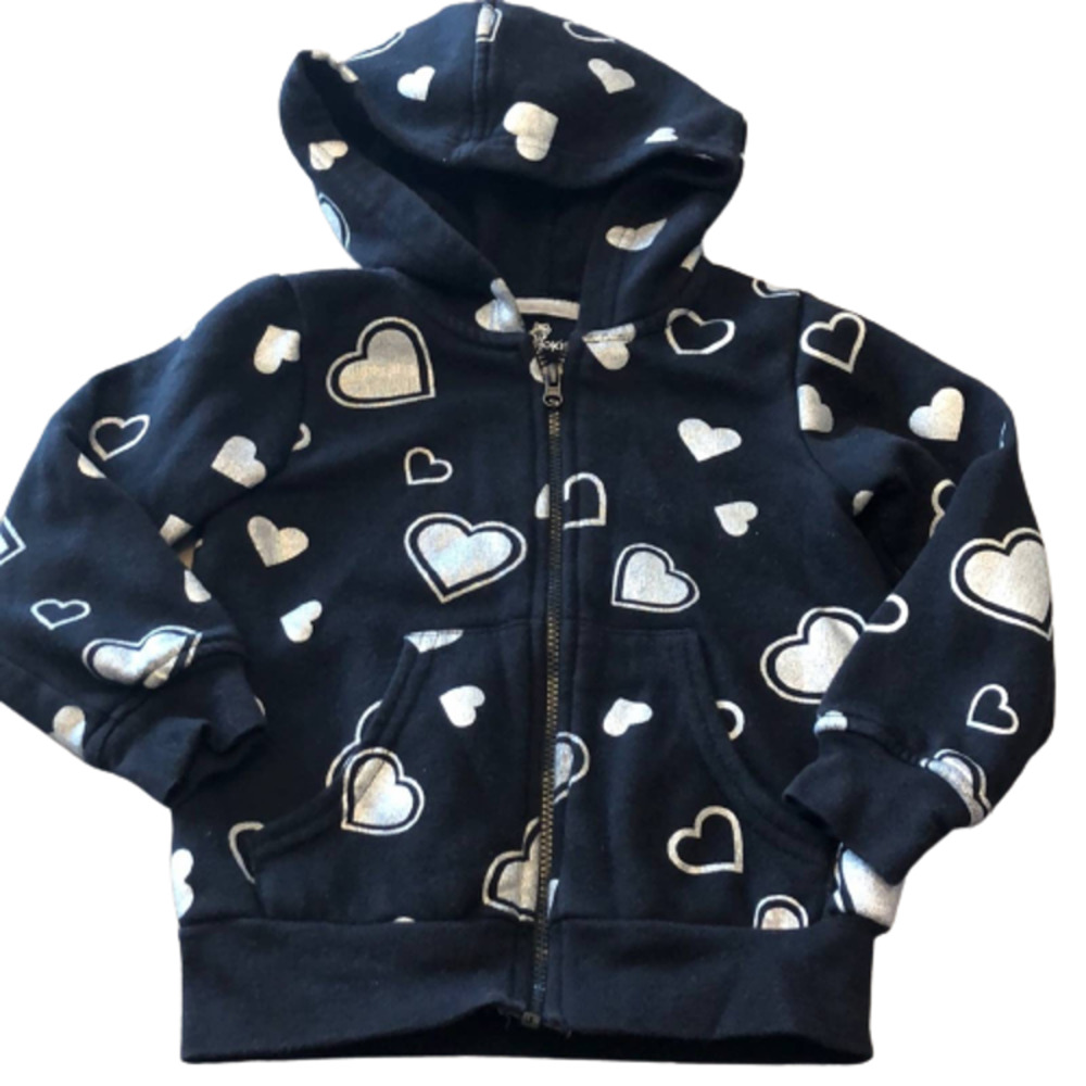 Okie Dokie hooded heart zip up sweatshirt